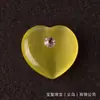 Pedra Bruta de Cristal Natural 2cm Formato de Coração Cravejado com Diamante Zircônia Safira Ametista Pedra Preciosa Acessórios para Joias DIY