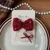 Nuevo Estilo Coreano Tela Lazo Rojo Pasador de Pelo Hecho a Mano Niños Clip Lateral para Flequillo Accesorios para el Cabello de Año Nuevo
