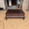 Mesa de centro grande em treliça de abacaxi de madeira maciça para apartamento pequeno mesa de centro retangular mesa de canto jacarandá todo jacarandá dourado mesa lateral de sofá