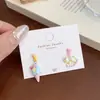Colección de Pendientes de Carrousel de Gota de Aceite de Aleación de Dibujos Animados para Mujer con Pendiente de Unicornio de Aguja Plateada Pendientes del Zodiaco del Año del Caballo