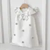 Vestido formal para niños, vestido de princesa, vestido de dama de honor, atuendo para el primer cumpleaños del bebé, vestido de satén con pajarita, estilo europeo y americano transfronterizo, disponible para envío directo