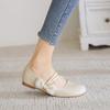 Zapatos Mary Jane 2024 Primavera y Verano Versátiles Zapatos Planos Bajos para Combinar con Faldas Mocasines de Talla Grande para Mujer Tacón Plano