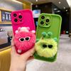 Adequado para Capa de Celular Estéreo Boneca Apple 15Promax Iphone16 Óculos de Pelúcia 14 Anti-Queda Criativa Totalmente Inclusiva