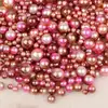 Fantasía Colorido ABS No Poroso 4-10mm Manicura Joyería de Perlas de Imitación Accesorios Cuentas Redondas Hecho a Mano DIY Material de Pegamento de Cristal