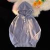 2024 Otoño e Invierno Nuevo Suéter Cárdigan Americano Retro Casual Estilo Lazy Suéter Cuello en V Chaqueta de Color Sólido para Hombre Trendy