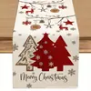 2026 Nova Passadeira de Mesa de Linho de Natal da Amazon Decoração de Festa ao Ar Livre Festival de Inverno Toalha de Mesa Jogo Americano Personalizado