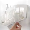Caja de almacenamiento para toallas faciales, almacenamiento secundario de toalla suave de algodón facial usada, estante de pared para lavabo de baño