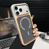 Adecuado para Apple 18 Pro Max, funda de teléfono magnética con textura de fibra de carbono, funda protectora anti-caídas de iPhone 17 con bloques de color