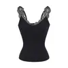 Camisola de Verano Dulce y Picante con Encaje Pure Desire para Mujer 2025 Nuevo Estilo Acanalada Ajustada Hermosa Espalda Sexy Camiseta Base