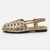 Sandálias rasteirinhas de trama vazada para mulheres, para uso externo no verão, nova moda resort 2026 sandálias romanas S7006-8