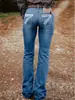 Roupas femininas da Amazon, nova coleção primavera/outono do eBay, calça jeans bordada com bolsos traseiros, versátil e modeladora, calça pantalona moderna, em estoque