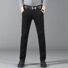 Pantalones casuales rectos de negocios para hombre nuevos de primavera, pantalones casuales elásticos de color caqui liso para hombre.