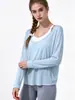 Ropa de Yoga Nueva para Otoño e Invierno Top Cubre-todo Cuello en U Grande Holgado Transpirable Fitness Manga Larga Versátil Ropa Exterior Deportiva