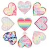 Jiu Shao nuevo dibujo animado degradado cara sonriente amor combinación polvo brillante parche tela pegatina accesorios de ropa bordado punto
