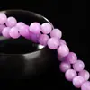 Jingde Jewelry Contas Soltas de Calcedônia Roxa 8mm Contas de Jade Roxa Acessórios Semi-Acabados para Joias DIY Atacado em Volume