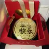 Moneda de Oro Shuibei Personalizada Regalo del Día del Padre Moneda de Oro Puro 999 Barra de Oro de 50mg Adorno Regalo de Aniversario Cumpleaños