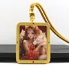 Tangka de Oro Cinnabar Pintado a Mano Parcial con Escrituras Integradas, Tangka de los Ocho Guardianes, Collar con Colgante de Amuleto de Buda Portátil