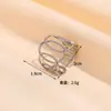 Anillo de Acero de Titanio con Líneas Geométricas Exageradas Transfronterizo Nicho Lujo Ligero Gama Alta Simple Apertura Ajustable Joyería