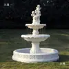 Fonte de água corrente estilo europeu, pátio externo jardim, lago de peixes, elemento aquático, decoração de paisagem, ornamento de casamento, poço dos desejos
