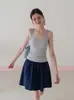 Camisola básica de punto con cuello en U para mujer, nuevo estilo verano 2026, ajuste ceñido, casual, top sin mangas versátil