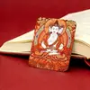Núcleo de Pintura Thangka Pintado à Mão com Detalhes em Ouro com Imagem da Mão de Buda, Pingente da Montanha Wutai, Signo do Zodíaco Serpente, Colar Tridimensional Dainichi Amitabha Atacado