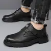 Nuevos Zapatos de Piel 2025 con Terciopelo y Engrosamiento, Zapatos de Piel Cálidos y Versátiles para Negocios Casuales con Cordones, Suelas Suaves, Zapatos de Trabajo Bajos para Hombre