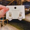 Pendientes de perla estilo francés, sencillos y pequeños, con forma de corazón, para niñas, de celebridades de Internet, combinables, elegantes y dulces, para ir al trabajo.