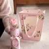 2026 Bolsas Tote Más Vendidas para el Día de la Madre con Insertos de Forma de Rosa, Estilo Caja de Flores, Bolsa de Papel para Empaque de Flores Frescas, Venta al por Mayor de Bolsas para Floristerías