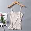 Camisola de seda para mujer, corta, holgada, de color liso, con encaje de seda y cuello en V, camisola pequeña