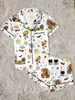 Halloween 2026 Novo Modelo Transfronteiriço Amazon TK Desenho Animado Estampado Menina Gola Reversível Seda Leite Pijama Feminino