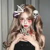 Halloween Gótico Estilo Oscuro Calavera Garra Rosa Pinza para el Pelo cos Divertido Accesorio para Foto de Disfraz Accesorios para el Cabello de Nicho