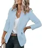Jaqueta Elegante de Novo Estilo Outono 2026 Europeia e Americana Mais Vendida Feminina Manga Longa Gola Colorida Blazer de Terno de Botão Único