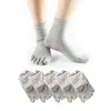 Calcetines de dedos, Calcetines de dedos, Calcetines con dedos separados, Calcetines de color liso hasta la mitad de la pantorrilla, Absorbentes de sudor, Transpirables, Versátiles Calcetines de algodón para negocios, Otoño e Invierno Estilo japonés Mujer