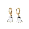 Amazon Pendientes Divertidos de Fantasma Estilo Europeo y Americano Divertidos de Dibujos Animados Aceite de Goteo Aros Simples Versátiles