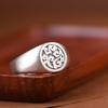 Anillo ajustable con apertura Xiangyun, estilo retro, mate, simple y artístico, de plata S925, de Golden Deer King, para hombres y mujeres.