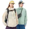 Ropa de Protección Solar de Alta Calidad para Exteriores de Verano Hombres Mujeres Pareja Chaqueta Protectora Solar Ropa Protectora Solar Fina con Sensación de Hielo Tendencia