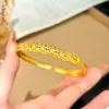 Joyería chapada en oro Nuevo estilo chino esmalte pintado pavo real pulsera abrible Color duradero Dragón y fénix luz auspiciosa pulsera versátil de lujo