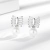 Desejo Amazon cross-border mineração quente requintado diamante arco brincos de pino ins moda moderna zircão pérola brincos