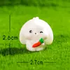 Paisaje en Miniatura Creativo Lindo Zanahoria y Conejo Blanco Figuras Decoración DIY Accesorios para Colgar Mini Adornos de Escritorio