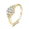 Venta Caliente Europea Anillo Completo de Moissanita Plata de Ley S925 Micro-pavimentado Anillo para el Dedo Anular Diseño de Nicho Moda Lujo Ligero