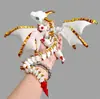 Dragón Impreso en 3D con Doble Cuerno, Figura Móvil Articulada Flexible, Juguete de Animal Realista con Alas, Dragón Grande con Cuernos