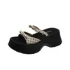 Sandalias Planas con Suela Gruesa y Lazo Sencillo para Mujer, Adecuadas para Uso al Aire Libre, Verano 2026, Elegantes y Versátiles, Se Pueden Combinar con Vestidos, Sandalias de Tacón Alto