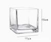 Adornos de Jarrón Cuadrado de Vidrio Transparente Engrosado Simple al por Mayor para Sala de Estar Macetas para Plantas Verdes Decoración de Arreglo Floral Hidropónico
