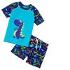 Traje de baño infantil de dinosaurio de dibujos animados, dividido, para niños medianos y grandes, jóvenes, niños, natación, ropa de verano, bañador, gorro de natación, traje de baño