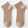 Calcetines tobilleros de algodón transpirables y finos con efecto leche marrón para mujer, de verano y otoño, al por mayor