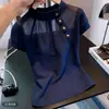 Camisa de Manga Corta con Nuevo Sentido del Diseño para Mujer Verano Holgada Adelgazante Versátil Estilo para el Trabajo