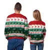 Ropa Navideña Comercio Exterior Transfronterizo Estilo Nuevo Muñeco de Nieve Árbol de Navidad Patrón de Suéter Imitado Impresión Digital 3D Sudadera de Cuello Redondo