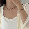 Pulsera de Plata de Ley S925 para Mujer, Moño de Perlas Negras, Pulsera de Moda y Personalizada, Accesorios Dulces y Geniales Estilo Chica Popular, Joyería para Manos