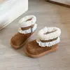 Botas de Nieve para Niña con Forro de Felpa, Gruesas y Cálidas, Botas de Algodón con Dibujos Animados, Nuevo Estilo 2026 Botas Cortas de Princesa para Niña de Invierno, Botas para Niños