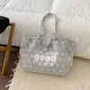 Bolsa Fresca Holgada Estilo Coreano con Estampado de Estrellas para Mujer Estudiante Salida Bolso de Hombro Único Gran Capacidad Casual para Viaje Diario Bolso Tote